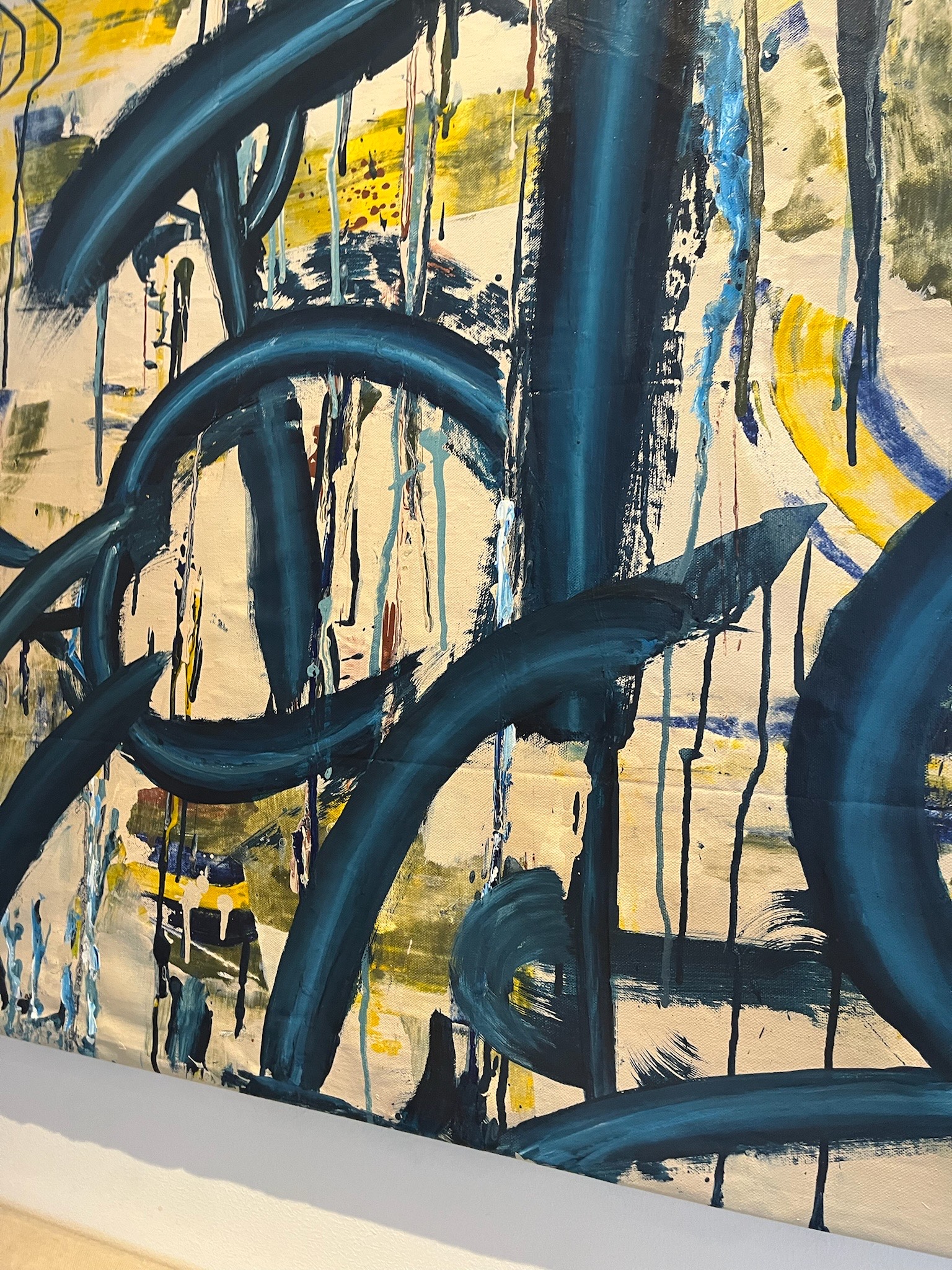 90 x 90 cm, Acrylic and mixed media on canvas.